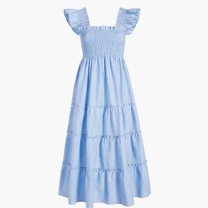 Hill House The Ellie Nap Dress in powder blue with silver detail, size XL